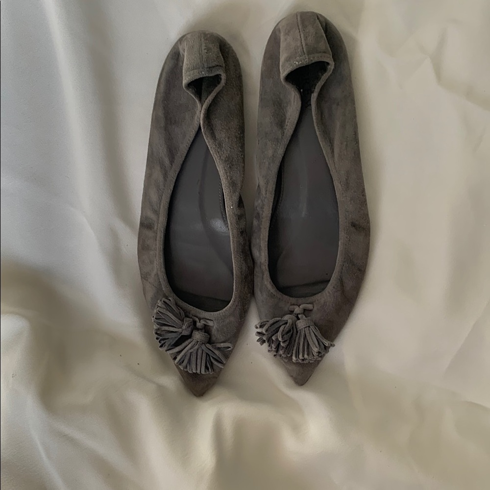 Gray Suede Women's Ballet Flats